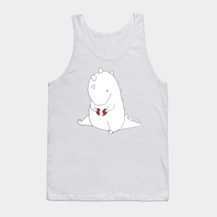 hand drawing «A sad little dinosaur with a broken heart» Tank Top